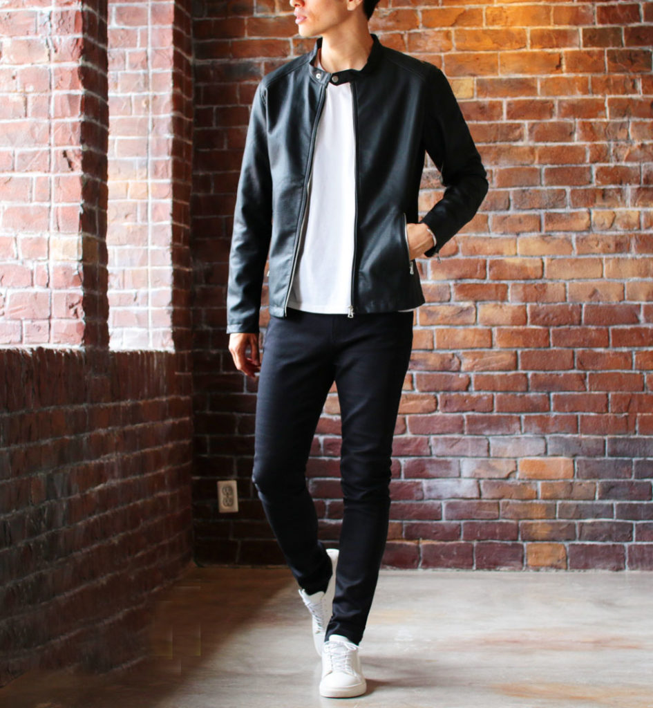 【BEAUTY&YOUTH ユナイテッドアローズ】格上げコーディネートに◎ 本革 ゴートレザー シングル ライダースジャケット 黒!! レザージャケット初心者必見！大人の男を格上げする着こなし＆選び方